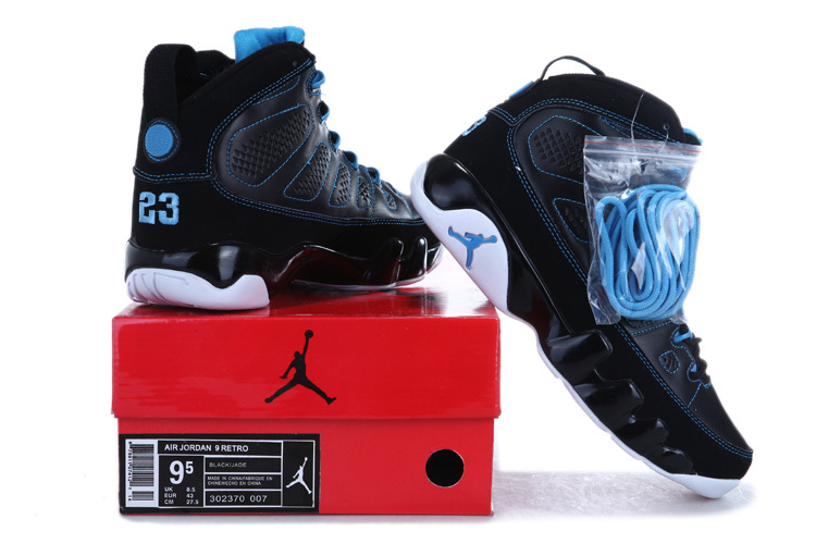 Air Jordan 9 Mens Shoes Black/Blue Online